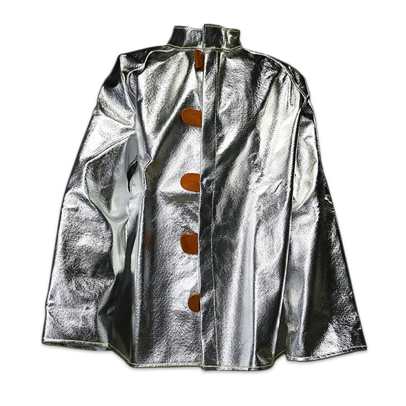 Load image into Gallery viewer, 33" Aluminized Carbon Kevlar Coat w/ Covered Snap Closure