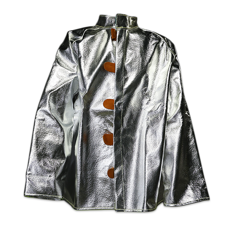 Load image into Gallery viewer, 33&quot; Aluminized Carbon Kevlar Coat w/ Covered Snap Closure
