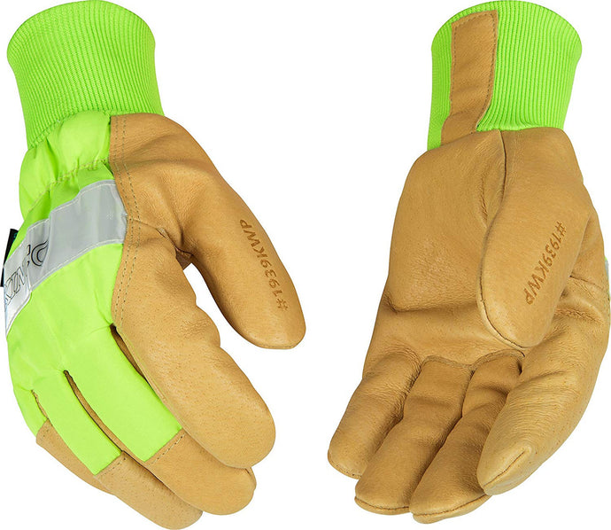 Hydroflector Lined Waterproof HiViz Green Gloves - Sold by the Package of 6