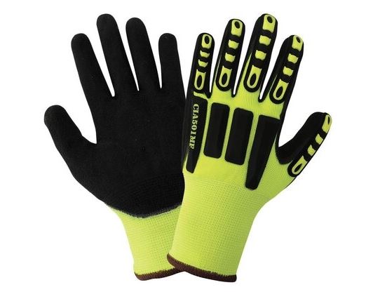 Vise Gripster C.I.A. - High-Visibility Mach Finish Nitrile Impact Protective Gloves- Sold by the Pair