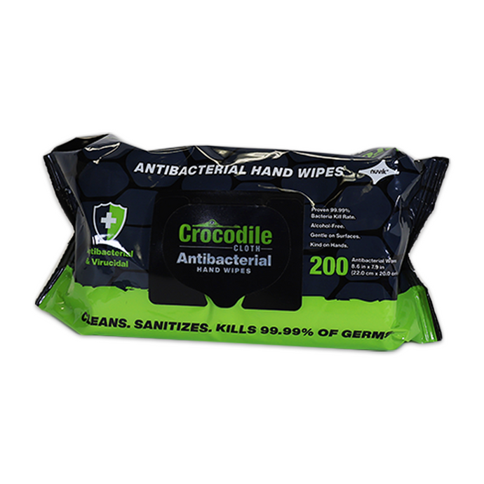 Crocodile Cloth Antibacterial Wipes - Sold by the Case of 10 Packs