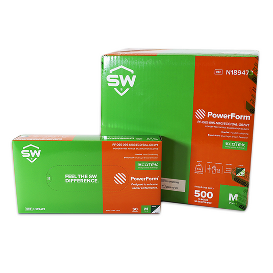 PowerForm Powder Free Nitrile Exam Gloves - Sold by the Case of 10 Boxes