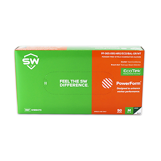 PowerForm Powder Free Nitrile Exam Gloves - Sold by the Case of 10 Boxes