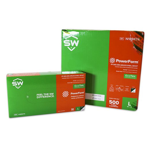 PowerForm Powder Free Nitrile Exam Gloves - Sold by the Case of 10 Boxes