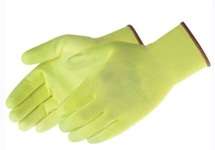 P-Grip® HiVis Green Polyurethane Coated Seamless Gloves- Sold by the Dozen